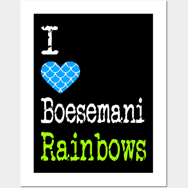 I Heart Boesemani Rainbows | Love Boesemani Rainbows - Melanotaenia boesemani Wall Art by ShunnWii